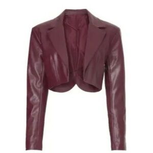 ASHLEY PARK Voila Vegan Leather Blazer Medium